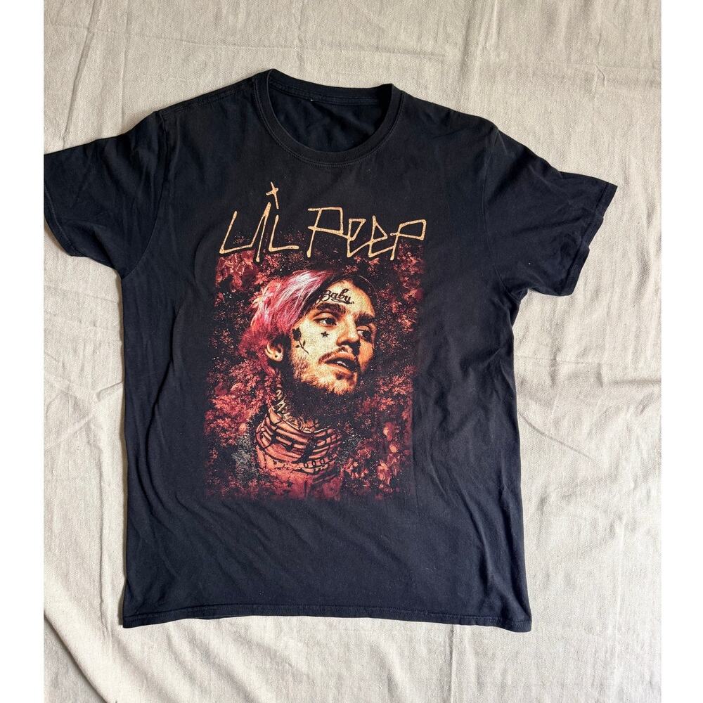 Lil Peep Shirt Adult L Tribute Tee Rap Hip Hop Emo GothBoiClique Cotton Black